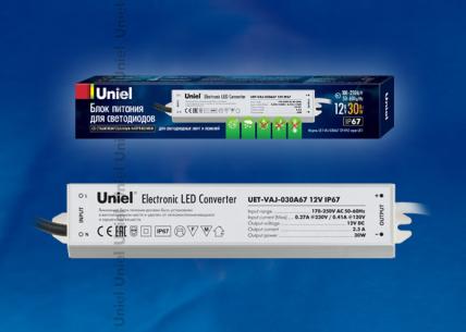 Блок питания для светодиодов (10587) Uniel UET-VAJ-030A67